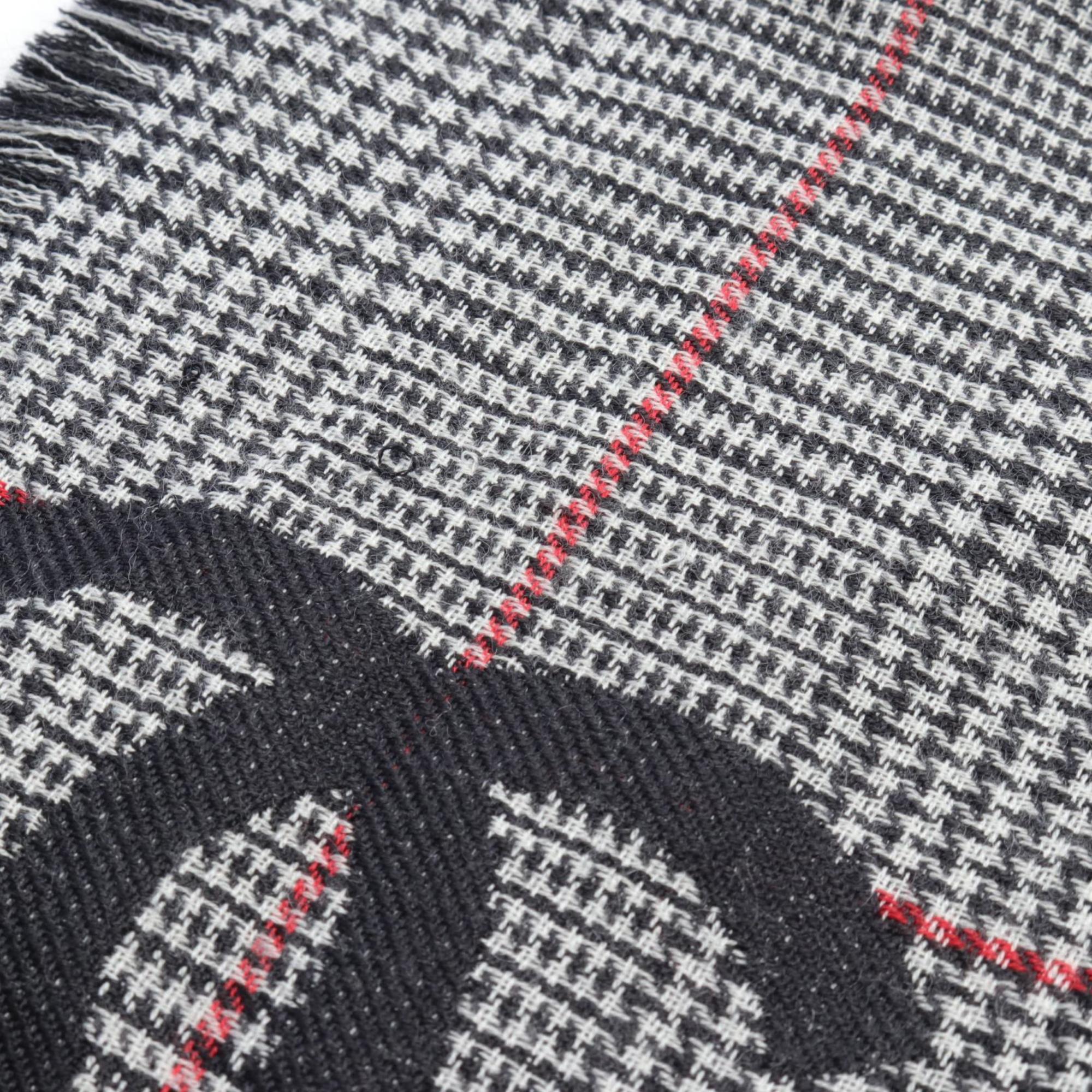 CHANEL Coco Mark Scarf Clothing Silk Cashmere Women's Black White Red