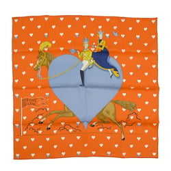 Hermes Carre 70 Scarf Tea Time Orange 100% Silk