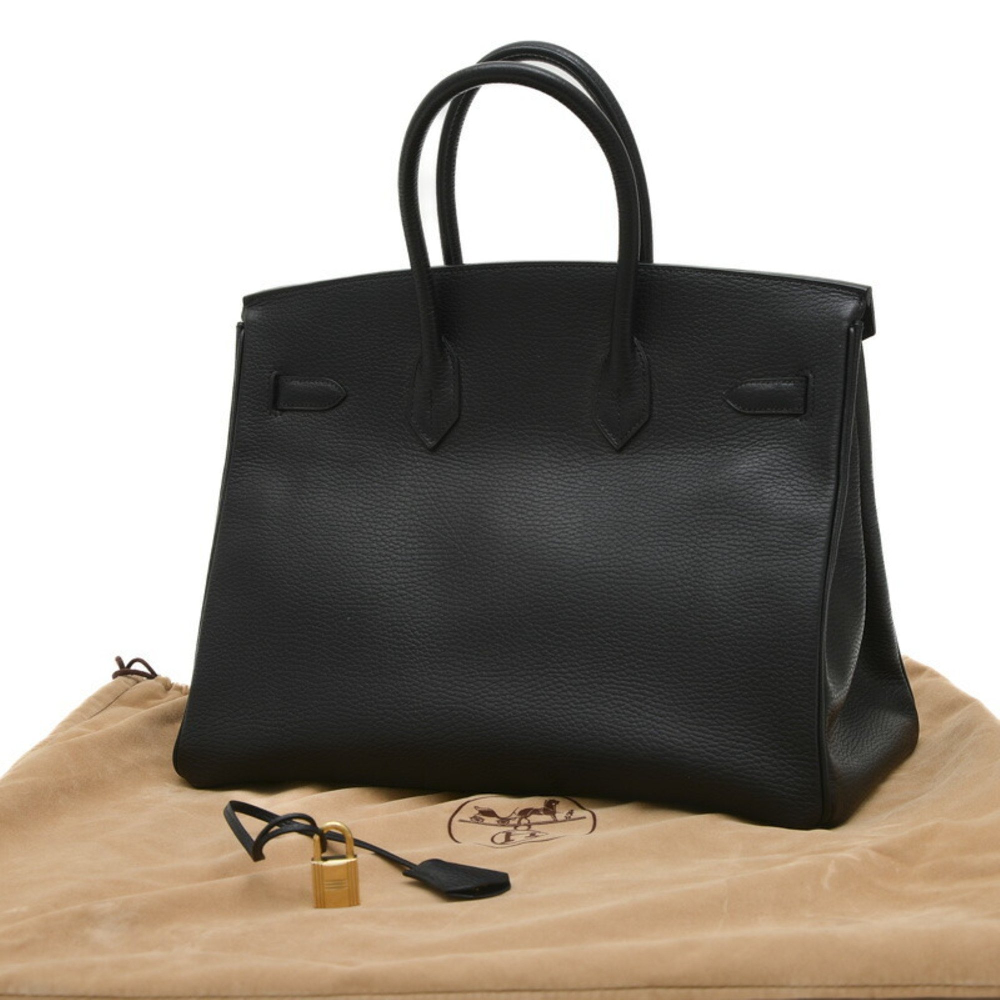 Hermes Birkin 35 Ardennes Handbag Black □F Stamp