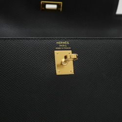 Hermes Kelly 25 Outer Stitching Epson Handbag Black W Engraved