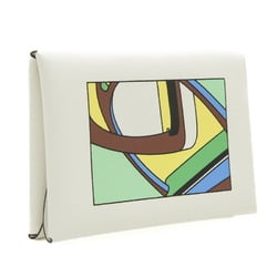 Hermes Calviduo Coin Business Card Holder/Card Case Swift Multicolor White B Engraved