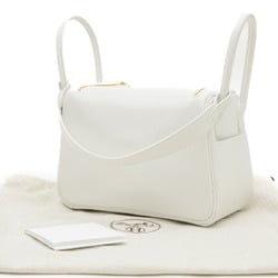 Hermes Lindy 26 Handbag Evercolor New White W Engraved