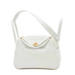 Hermes Lindy 26 Handbag Evercolor New White W Engraved