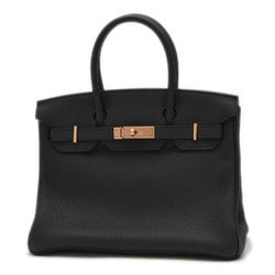 Hermes Birkin 30 Togo Handbag Black Rose U Stamp