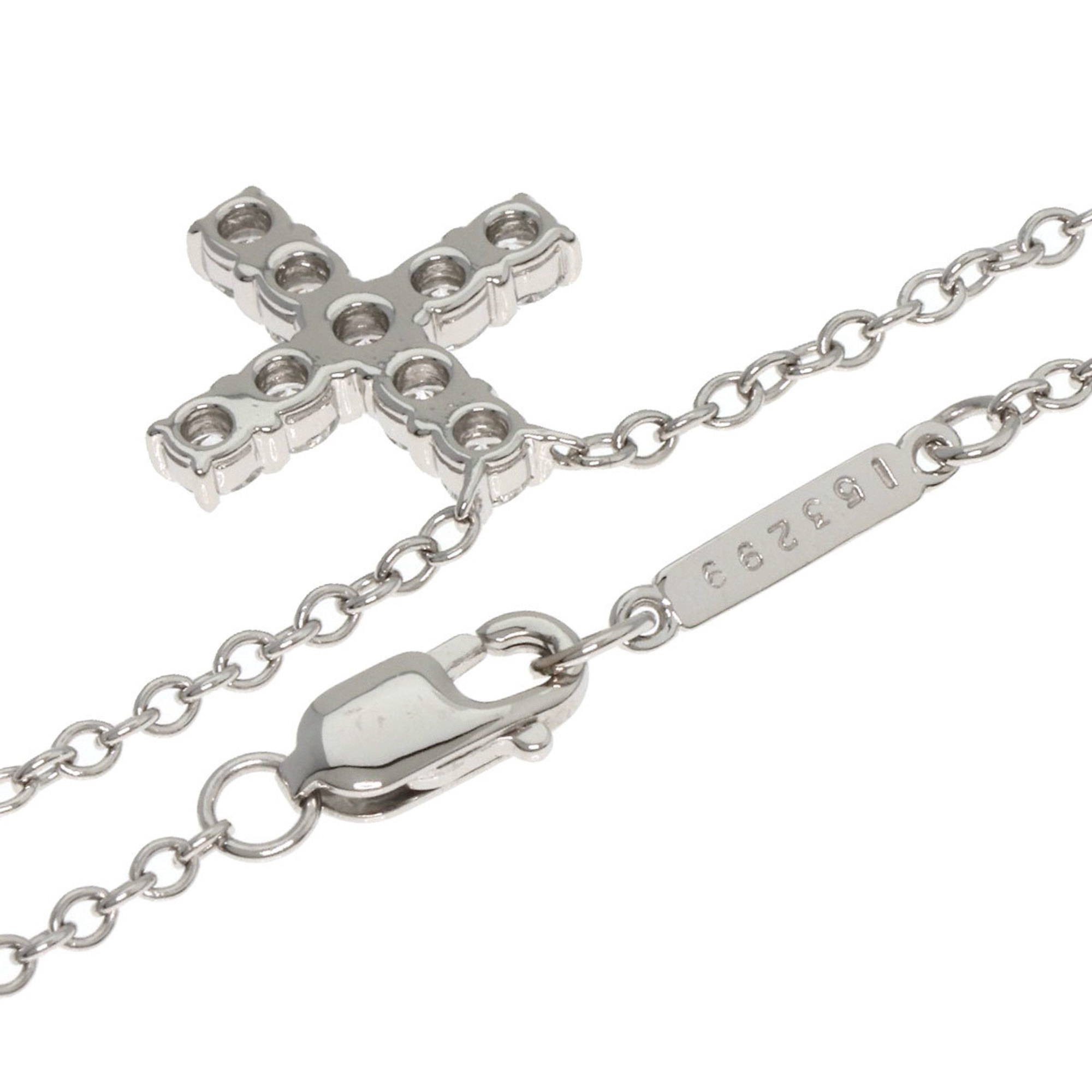 Harry Winston Cross Diamond Necklace Platinum PT950 Ladies HARRY WINSTON