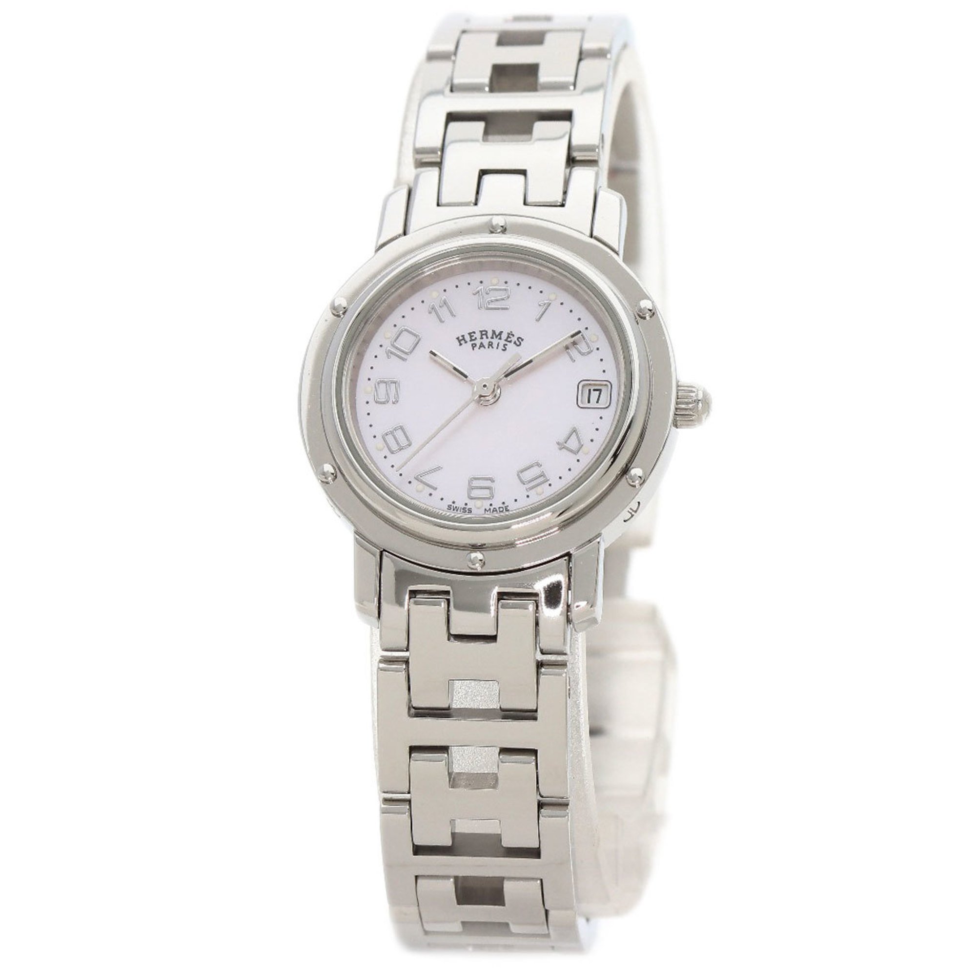 Hermes CL4.210 Clipper Nacle Watch Stainless Steel SS Ladies HERMES