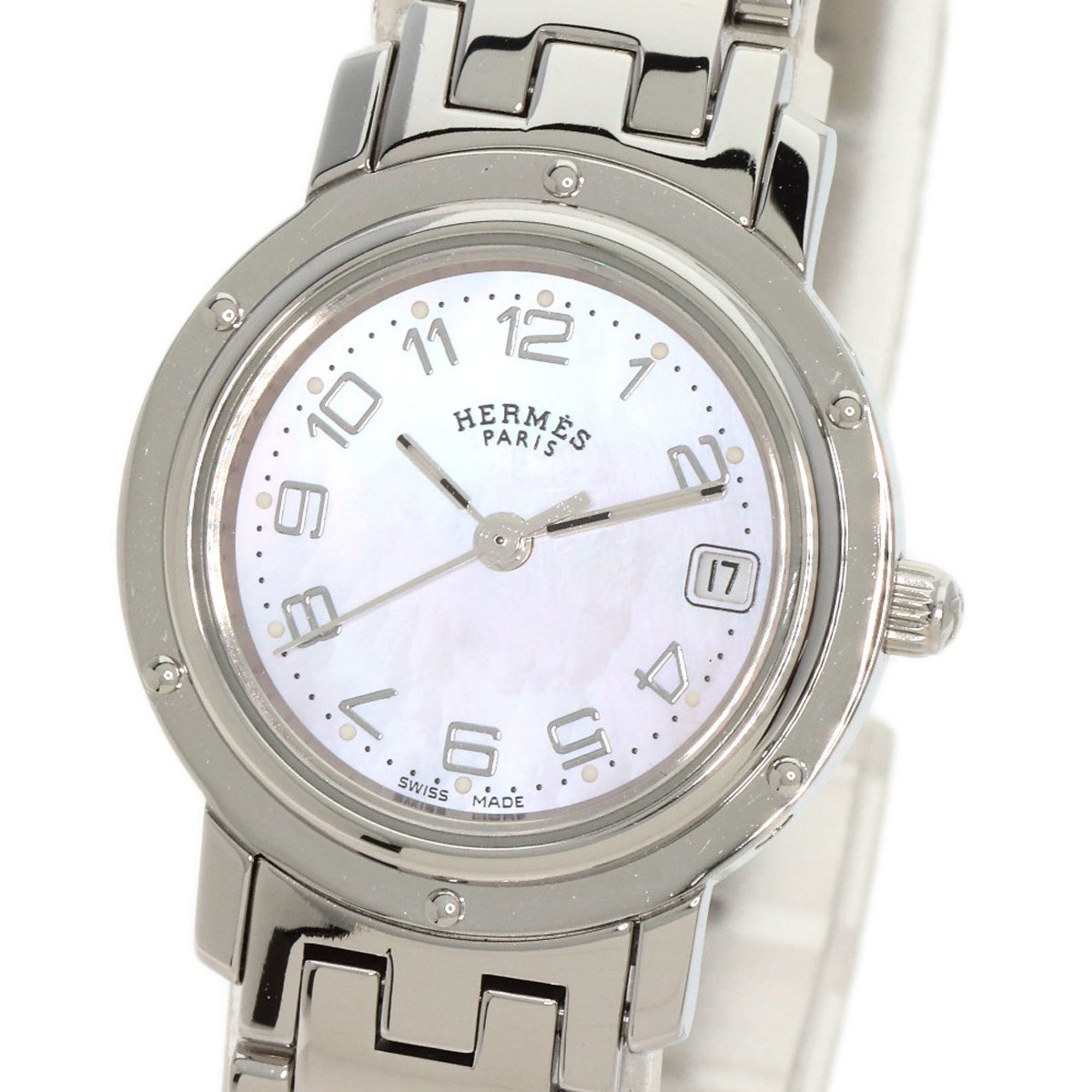 Hermes CL4.210 Clipper Nacle Watch Stainless Steel SS Ladies HERMES