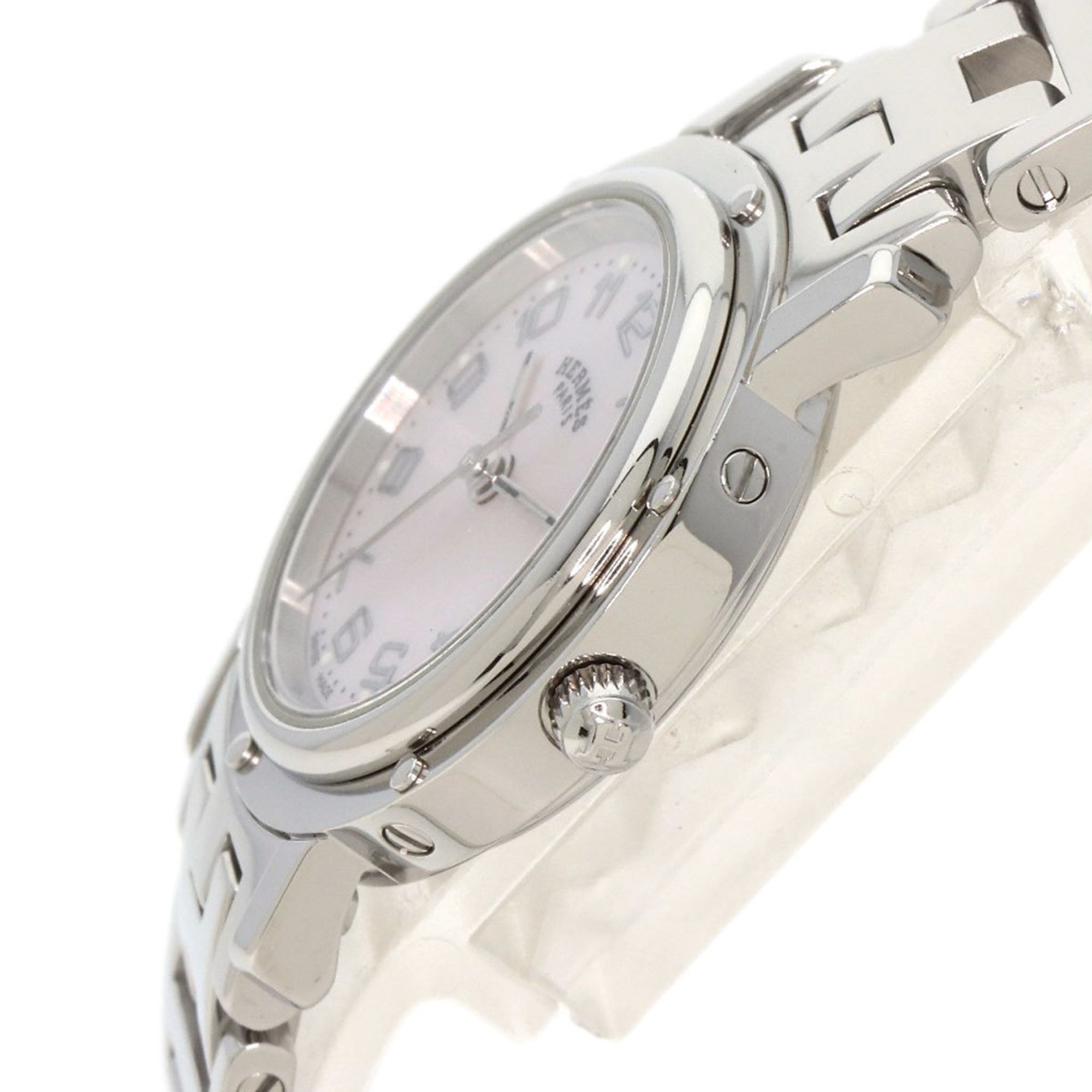 Hermes CL4.210 Clipper Nacle Watch Stainless Steel SS Ladies HERMES