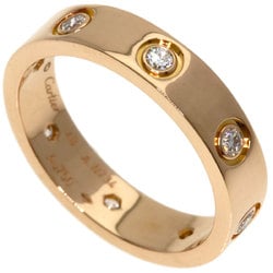 Cartier Love Ring Full Diamond #48 K18 Pink Gold Women's CARTIER