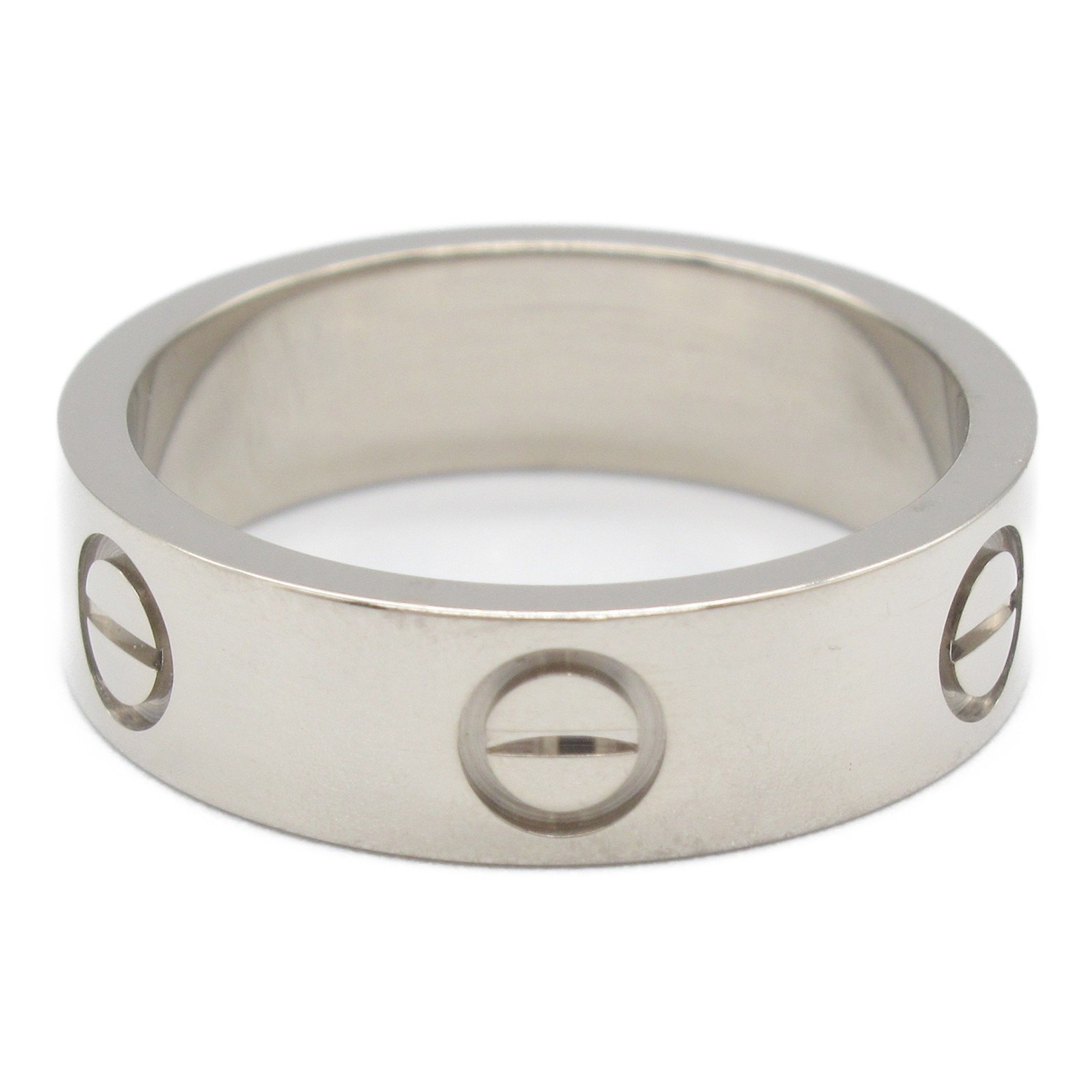 Cartier Love Ring, K18WG (White Gold), Men's, Women's, Silver