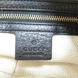 GUCCI Interlocking G Shoulder Bag Leather Women's Black 308361