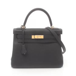 Hermes Kelly 28 Handbag Togo Women's Black 027630CC