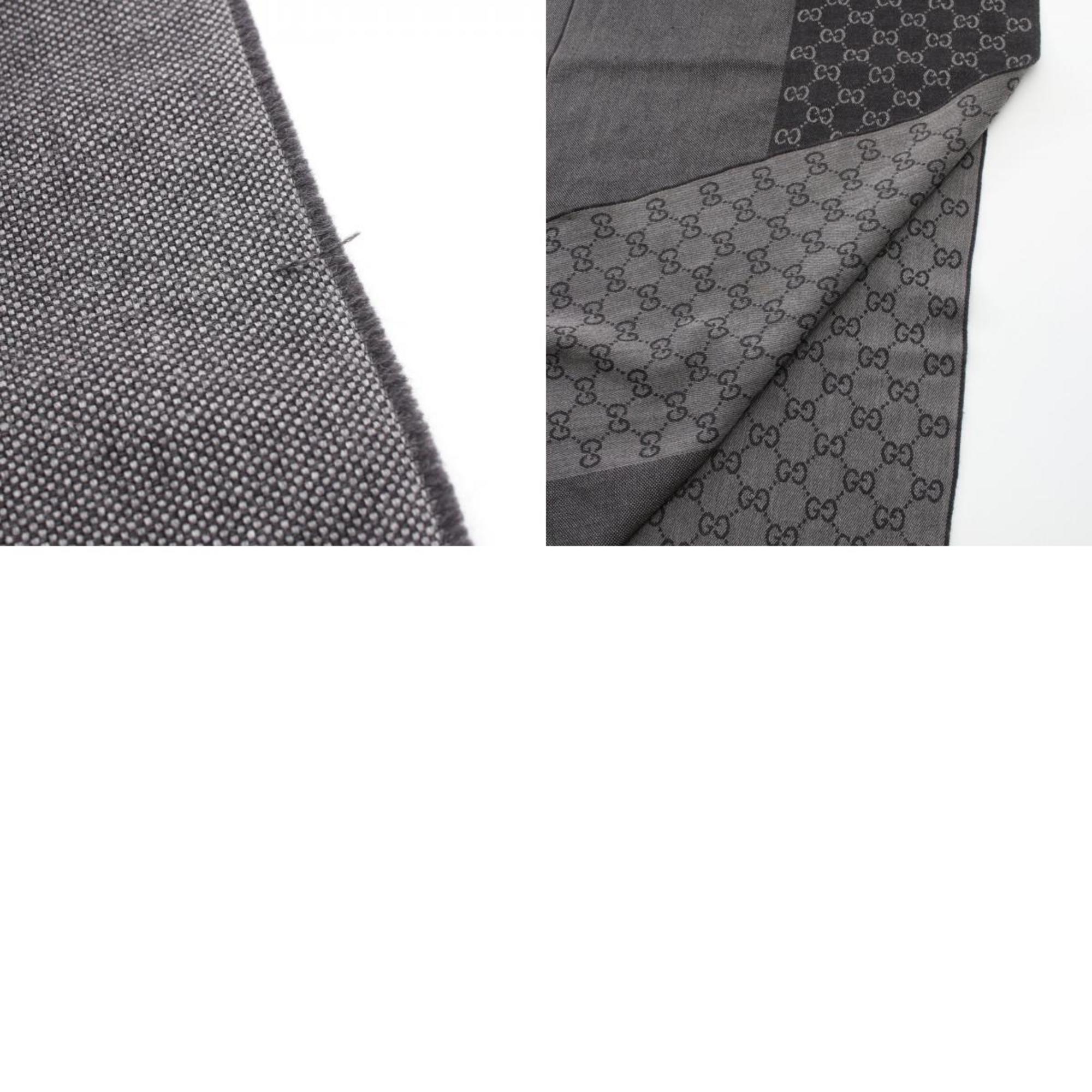 GUCCI GG pattern scarf, clothing, wool, women's, grey