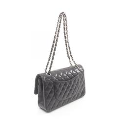 CHANEL Matelasse W-Flap Shoulder Bag Caviar Skin (Grained Calf) Women's Black A01112