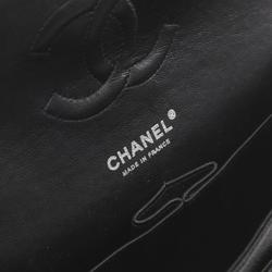 CHANEL Matelasse W-Flap Shoulder Bag Caviar Skin (Grained Calf) Women's Black A01112