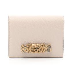 GUCCI Interlocking G Bi-fold Wallet Leather Exotic Women's Beige 746059