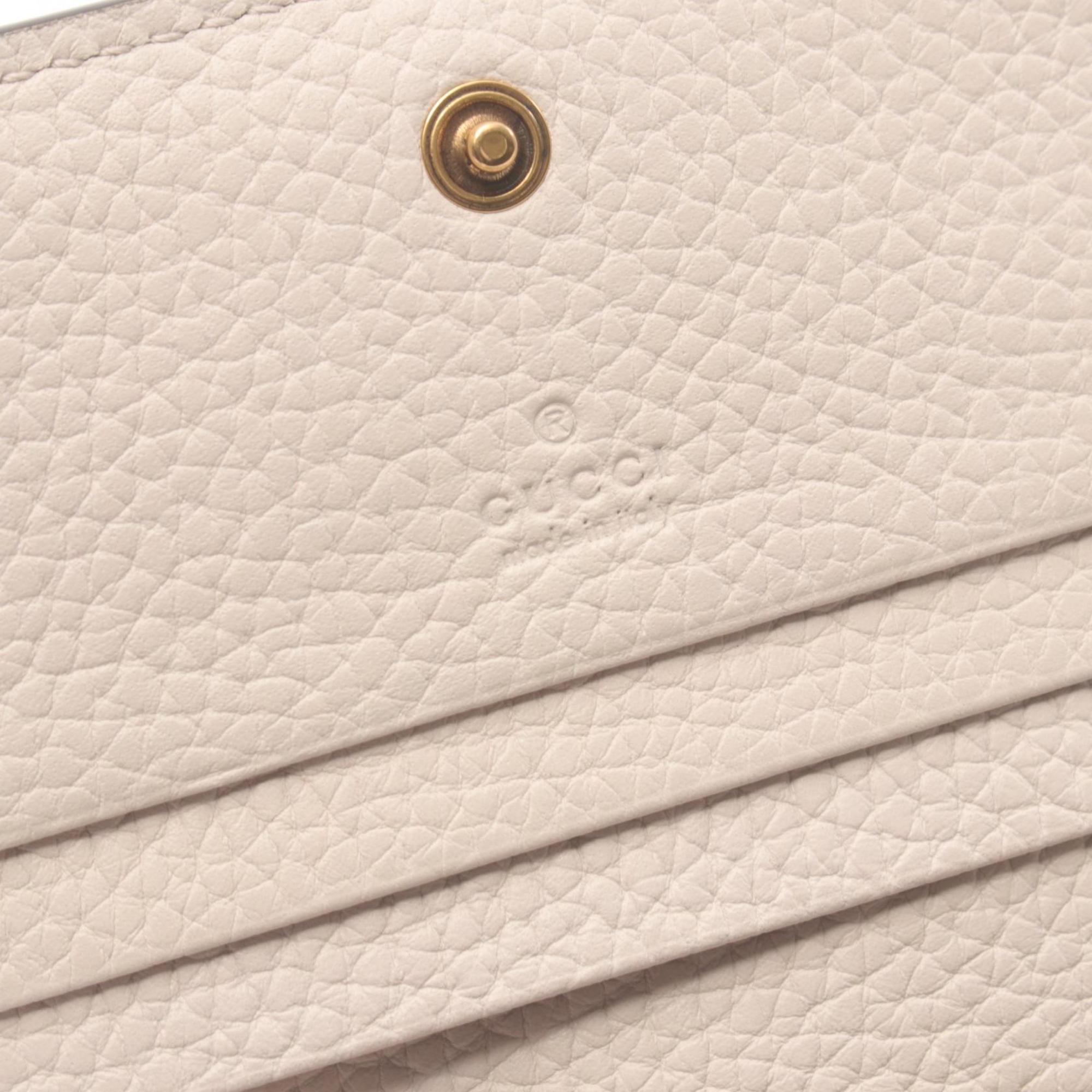 GUCCI Interlocking G Bi-fold Wallet Leather Exotic Women's Beige 746059