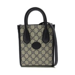 GUCCI Handbag, Coated Canvas, Women's, Navy, 671623