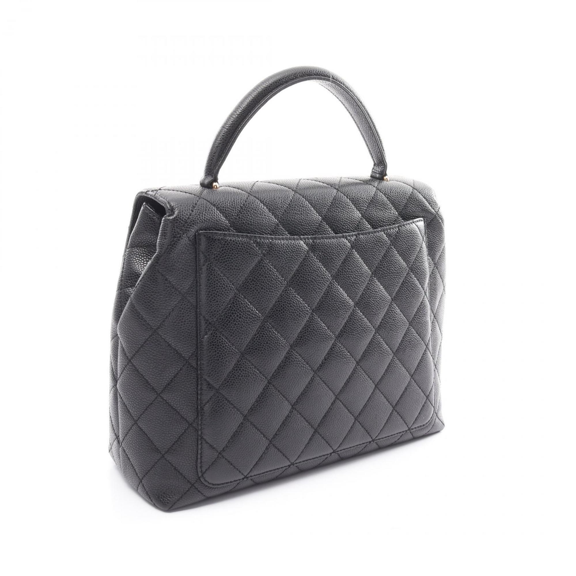 CHANEL Matelasse Handbag Bag Caviar Skin (Grained Calf) Women's Black A12397