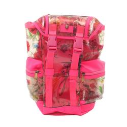 GUCCI Flora Backpack Bag Coated Canvas Leather Women's Pink Multicolor 555549