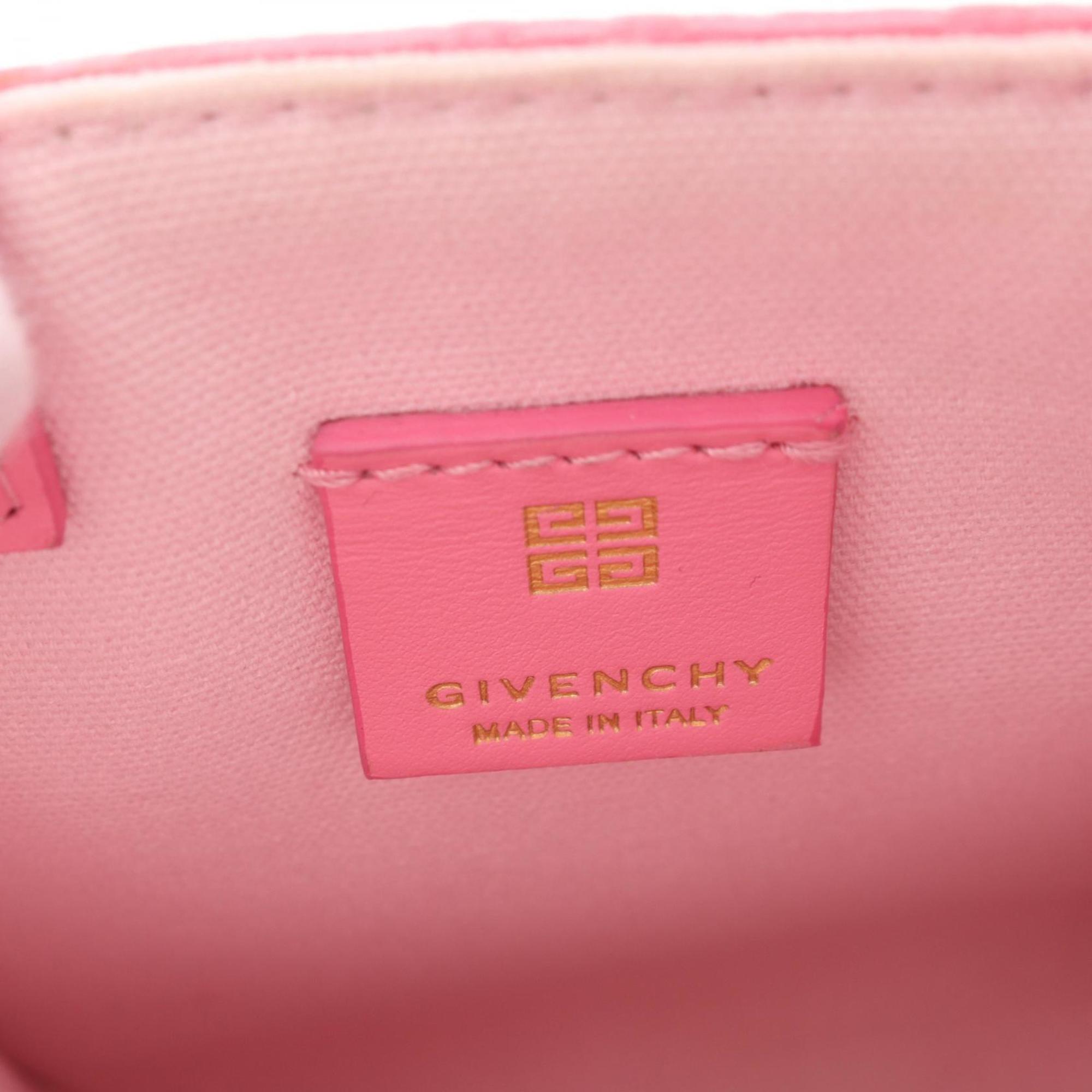 Givenchy G Tote Vertical Handbag Bag Coated Canvas Leather Women's Pink BB50R9B1GT