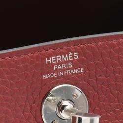 Hermes Lindy Rouge H Shoulder Bag Taurillon Clemence Women's Bordeaux