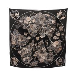 Hermes HERMES Carré 90 PLANIFLEURS Scarf Silk Women's Black Multicolor