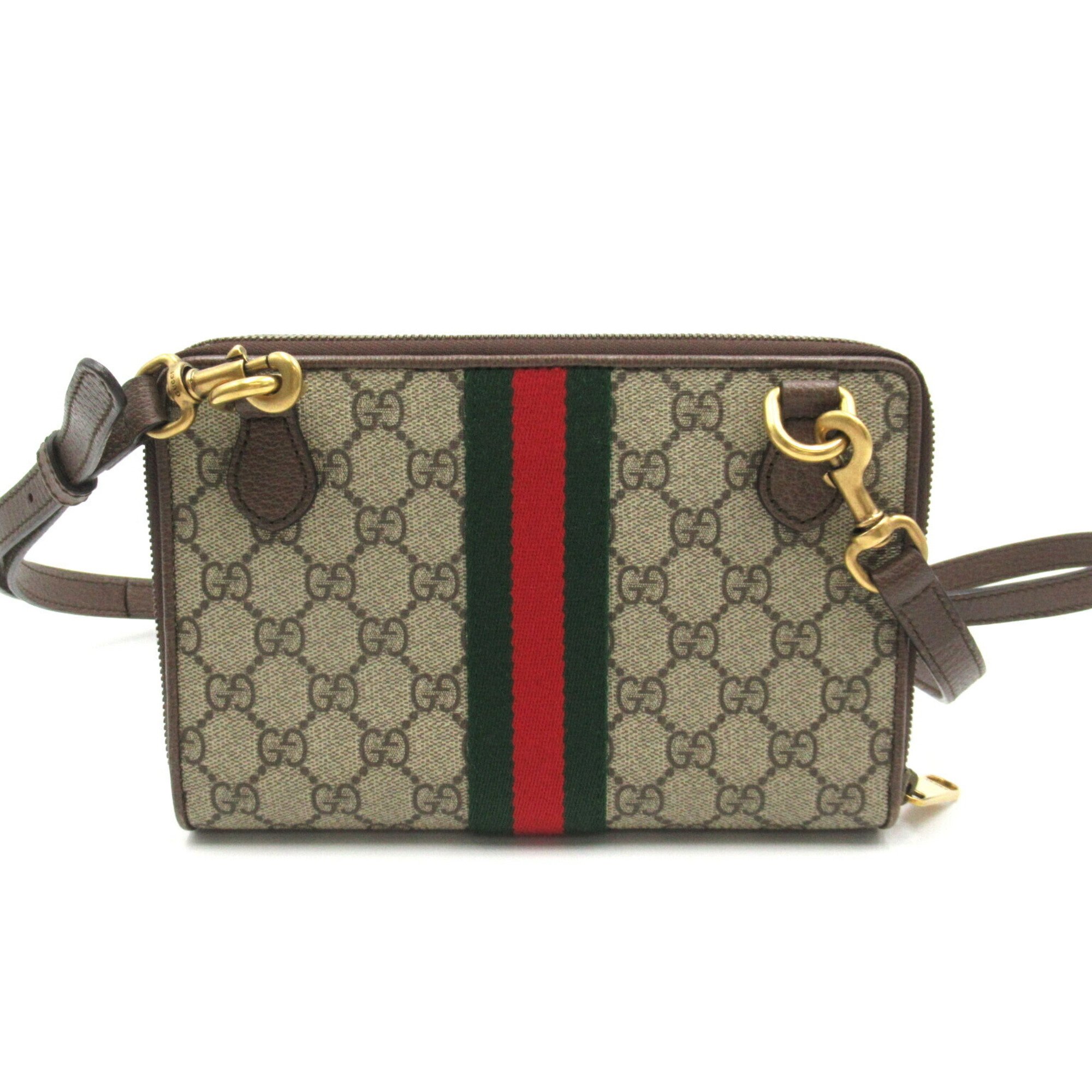 GUCCI Ophidia GG Supreme Shoulder Bag, Coated Canvas, Women's, Beige, Brown, 375722