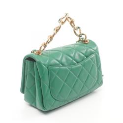 CHANEL Matelasse Shoulder Bag, Lambskin, Women's, Green