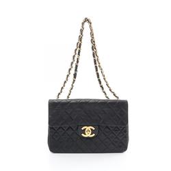 CHANEL Deca Matelasse 34 Shoulder Bag, Lambskin (Sheepskin), Women's, Black, A01094