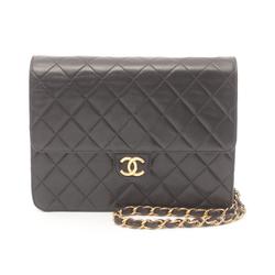 CHANEL Matelasse Shoulder Bag, Lambskin, Women's, Black