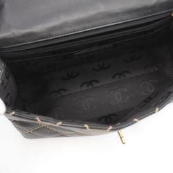 CHANEL Wild Stitch Handbag Bag Leather Women's Black