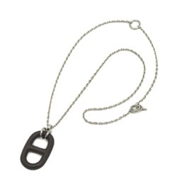 Hermes Chaine d'Ancre Vulcanium Necklace Brown Silver