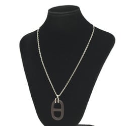 Hermes Chaine d'Ancre Vulcanium Necklace Brown Silver