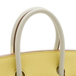 Hermes Birkin 25 Personal Togo Handbag Jaune Poussin Gripere B Engraved