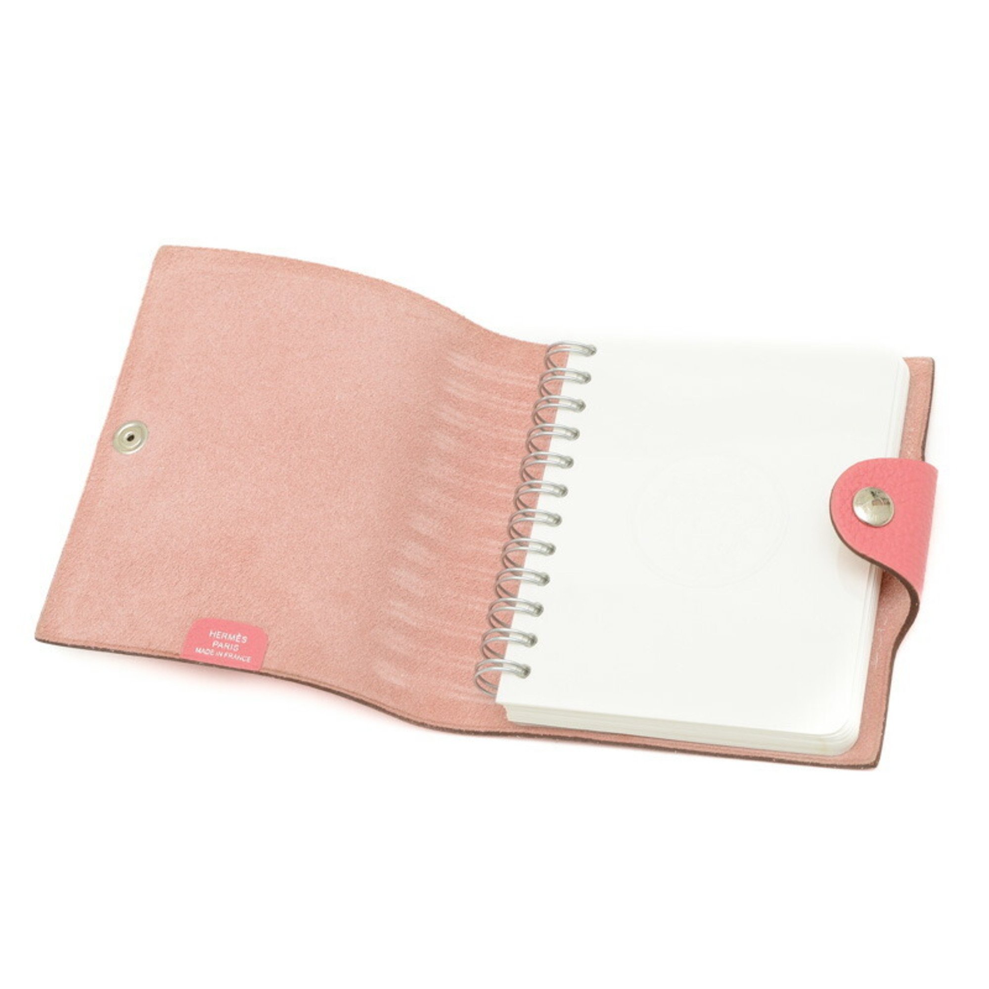 Hermes Ulysse Memo Pad Planner Cover Agenda Togo Rose Lipstick □O Engraved