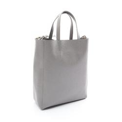 CELINE Vertical Small Cabas Tote Bag Leather Women's Grey 189813