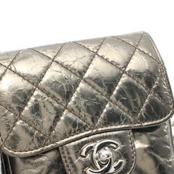 CHANEL Matelasse Shoulder Bag, Aged Calfskin, Women's, Khaki