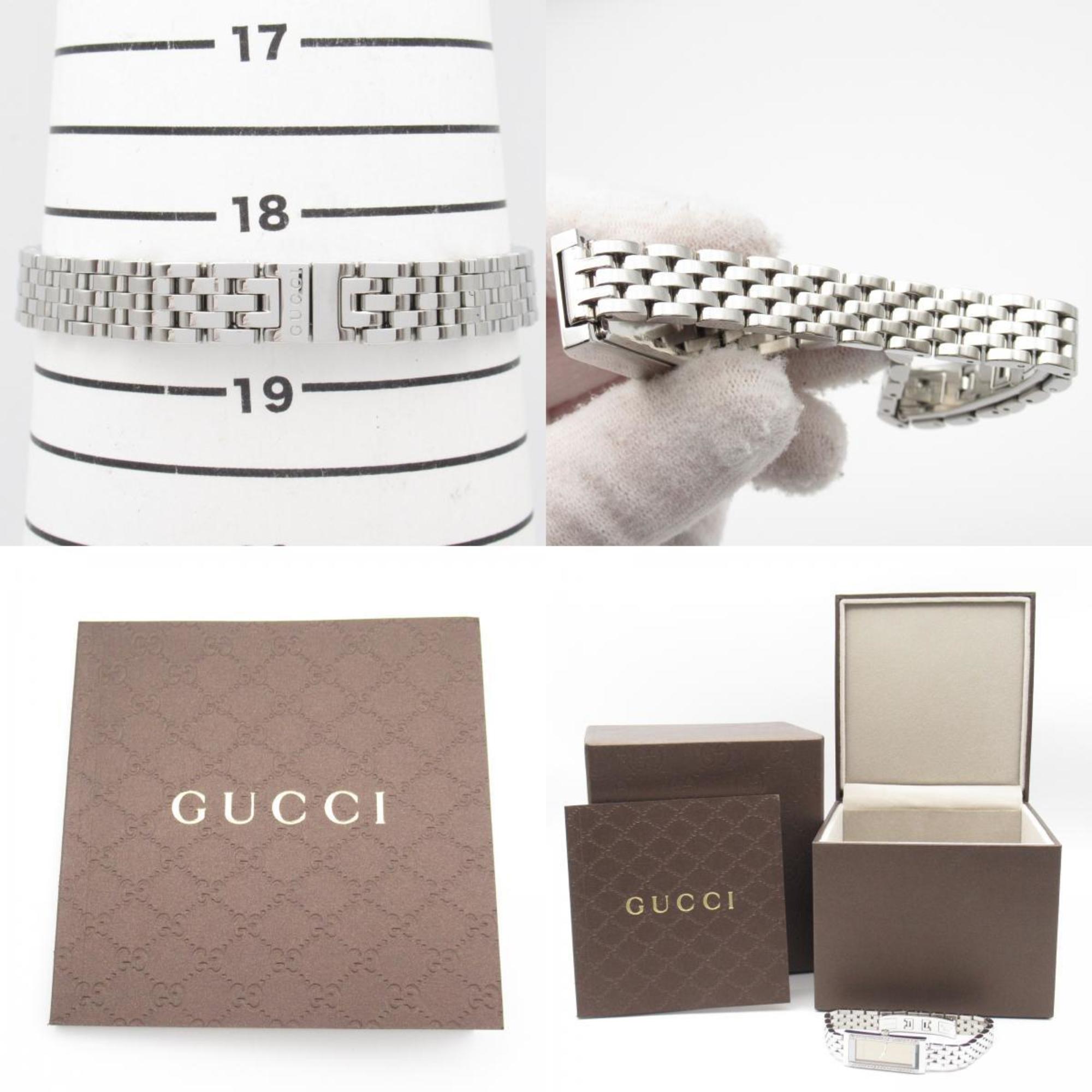 Gucci G Frame Diamond Watch Stainless Steel Ladies Brown YA127508