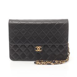 CHANEL Matelasse Shoulder Bag, Lambskin, Women's, Black