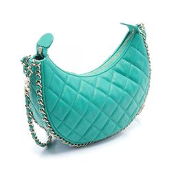 CHANEL Matelasse Shoulder Bag Leather Women's Green