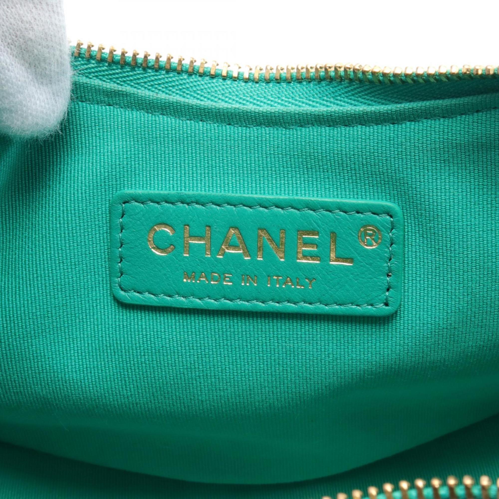 CHANEL Matelasse Shoulder Bag Leather Women's Green