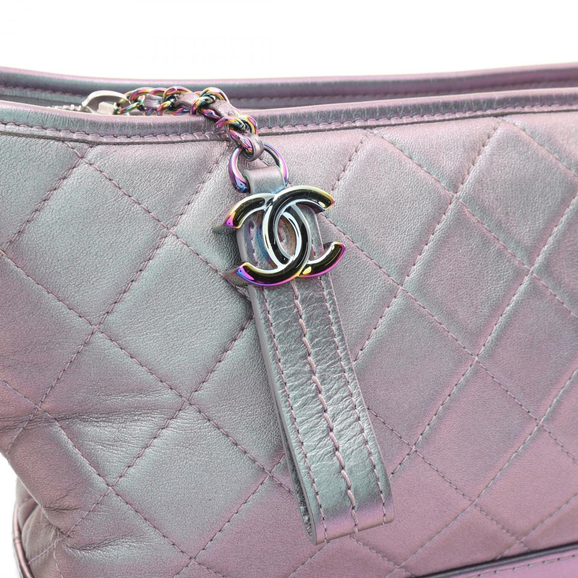 CHANEL Gabrielle de Chanel Large Hobo Shoulder Bag Leather Women's Purple A93824