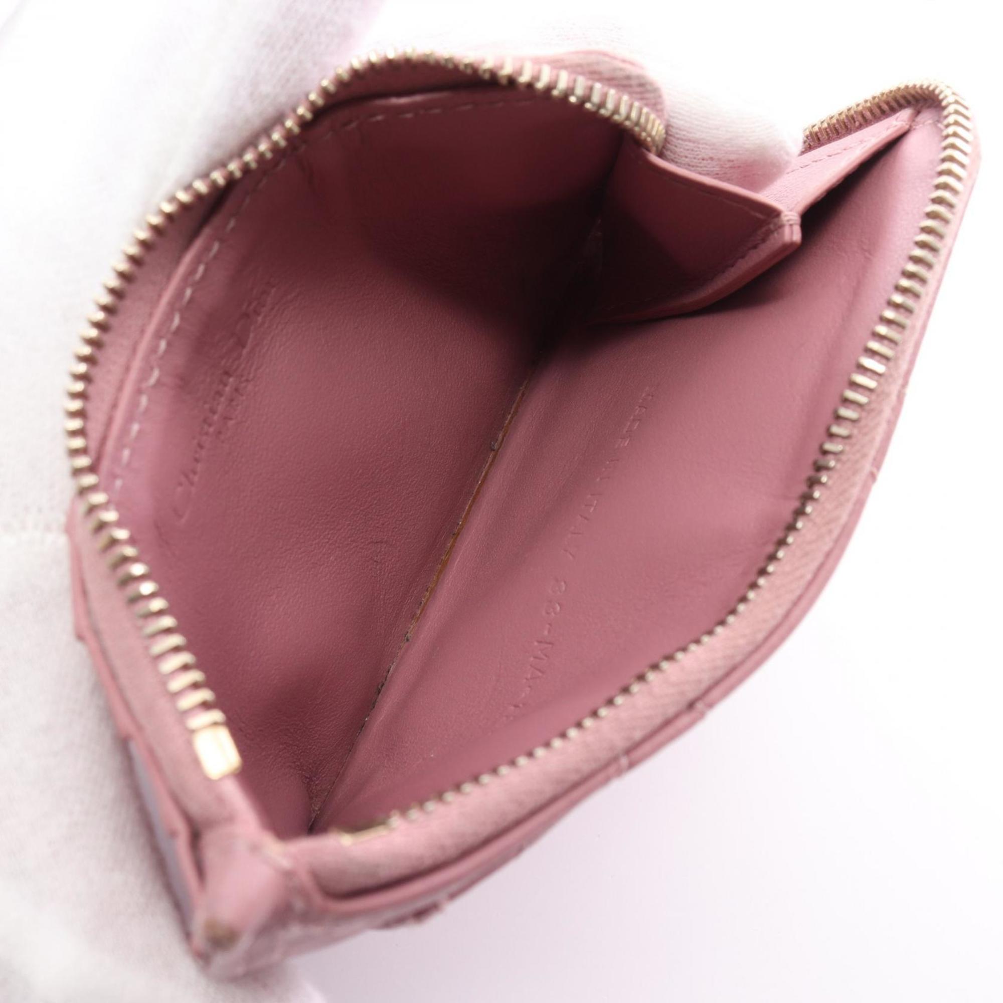 Christian Dior LADY DIOR Lady Cannage Cosmos Wallet/Coin Case Wallet Leather Women's Pink S0965ONMJ