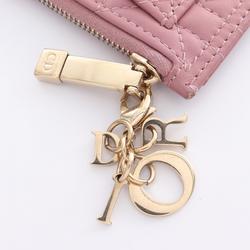 Christian Dior LADY DIOR Lady Cannage Cosmos Wallet/Coin Case Wallet Leather Women's Pink S0965ONMJ