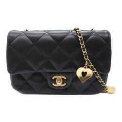 CHANEL Matelasse Chain Shoulder Bag Lambskin (Sheepskin) Women's Black