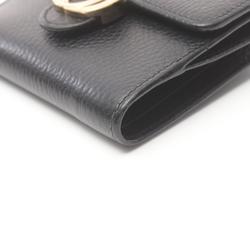 GUCCI Interlocking G Bi-fold Wallet Leather Women's Black 615525