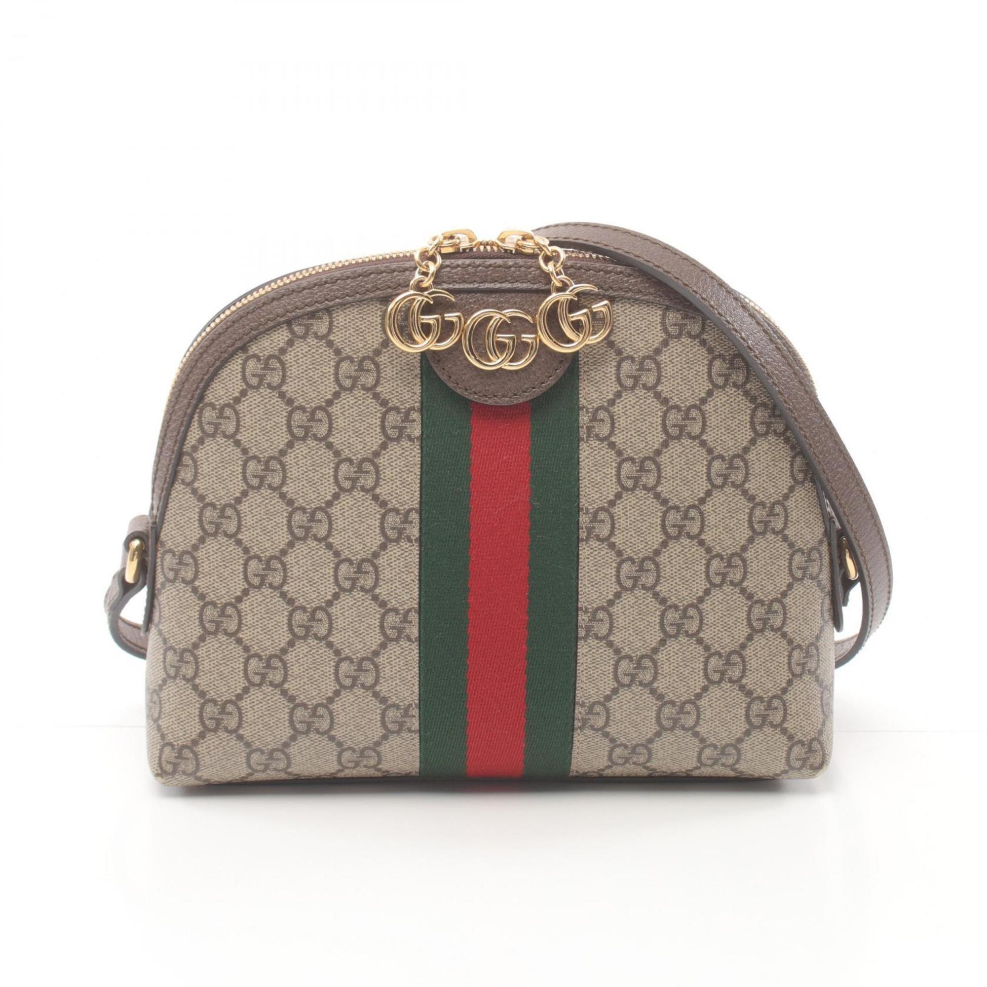 GUCCI Ophidia GG Supreme Shoulder Bag, Coated Canvas, Leather, Women's, Beige, Brown, Multicolor, 499621