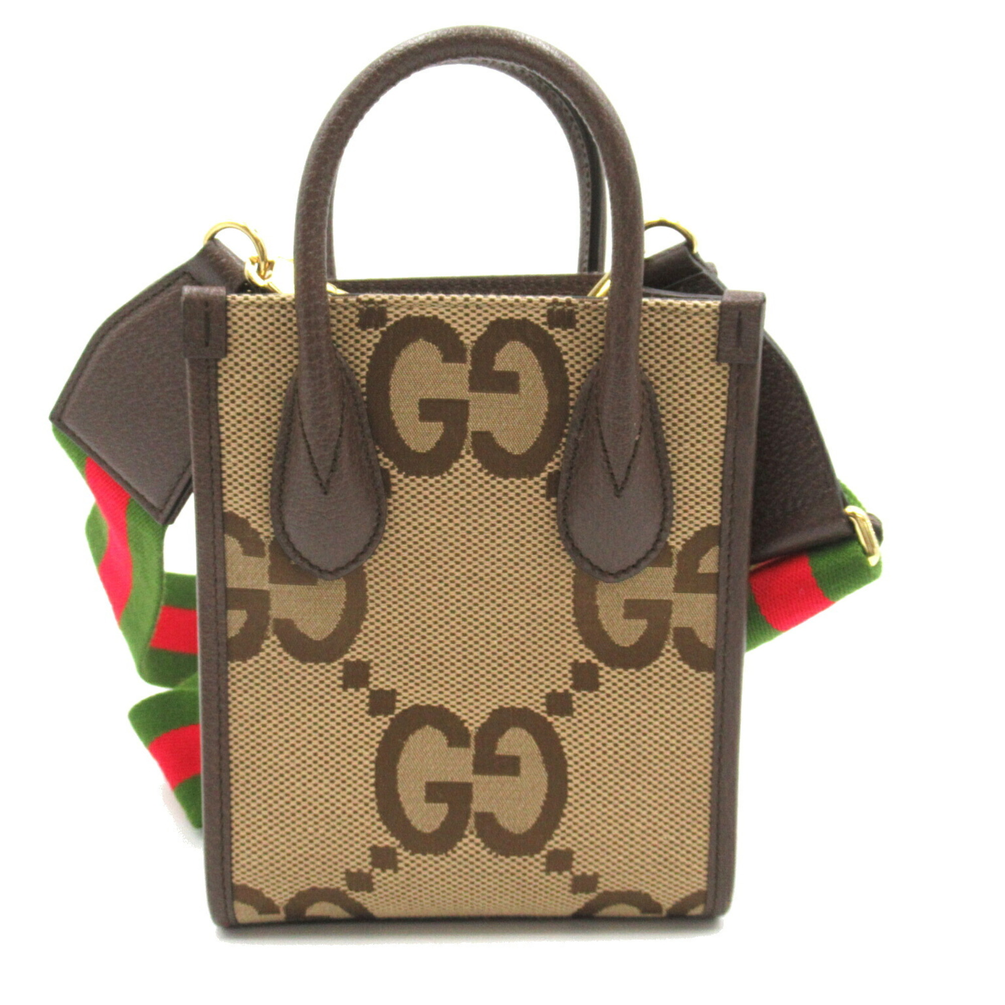 Gucci Jumbo GG Tote Bag 2-way Shoulder Canvas Women's Brown 699406