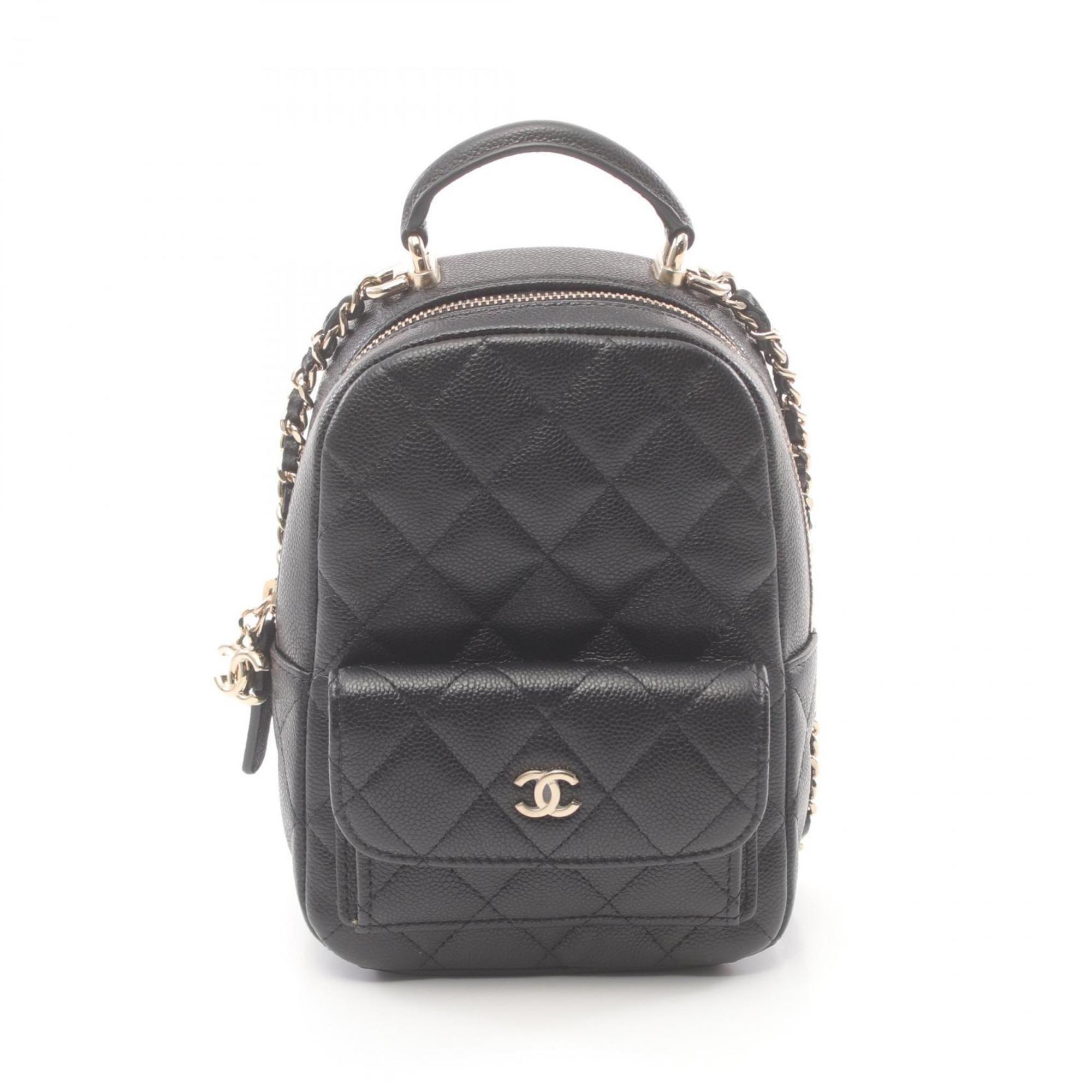 CHANEL Matelasse Backpack Bag Caviar Skin (Grained Calf) Women's Black AP3753